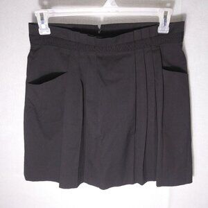 Gap Size 6 Black Skirt Pleated With Front Pockets Lined Zippered Back